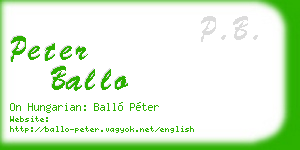 peter ballo business card